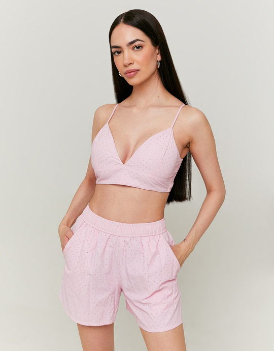 Gestreifte Webshorts mit Strass | TALLY WEiJL