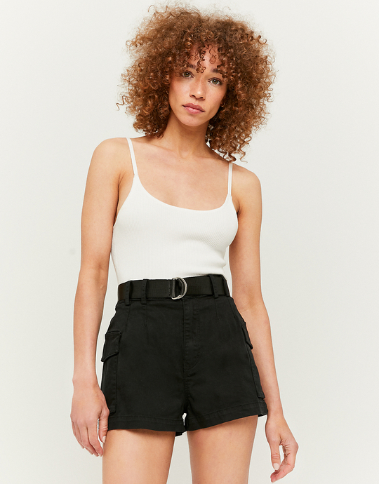 High Waist Belted Cargo Shorts | TALLY WEiJL