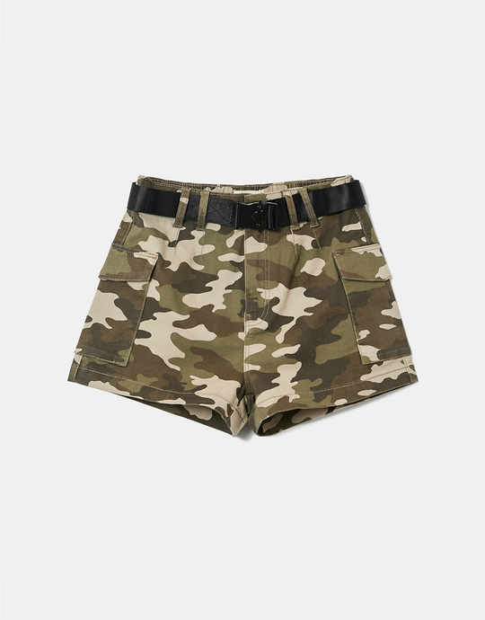 High Waist Belted Cargo Shorts | TALLY WEiJL