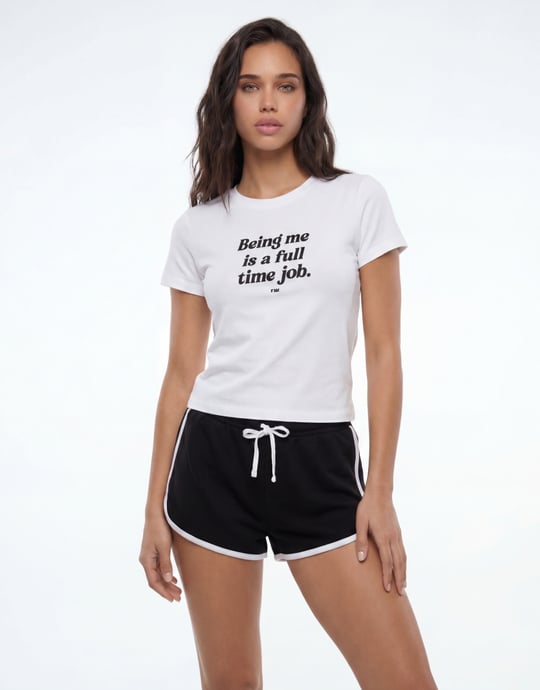 Black Cotton Mini Shorts | TALLY WEiJL