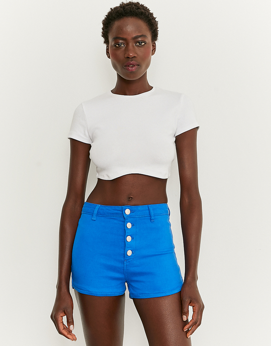 Blue  High Waist Basic Shorts | TALLY WEiJL