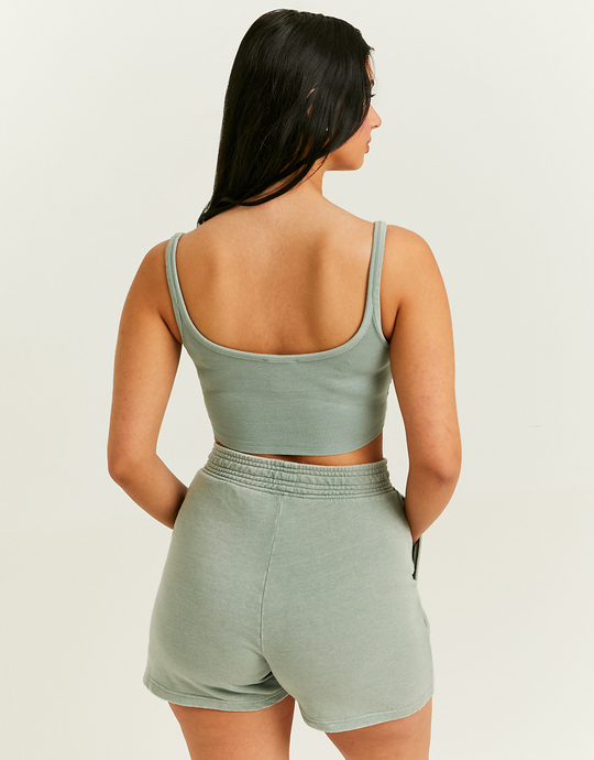 Pantaloncini Kaki in Felpa con Stampa | TALLY WEiJL