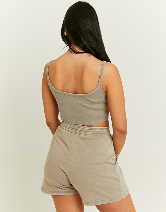 Grey Printed Sweat Shorts | TALLY WEiJL