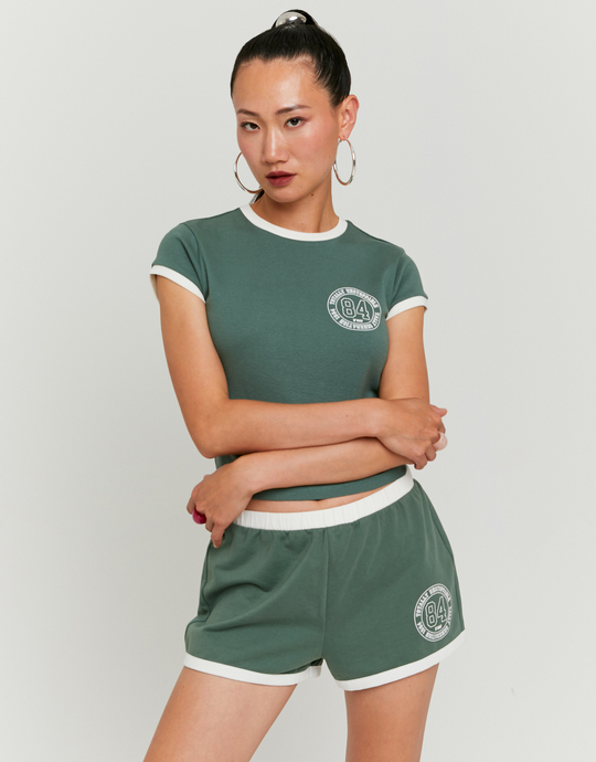 Green Sporty Sweat Shorts | TALLY WEiJL