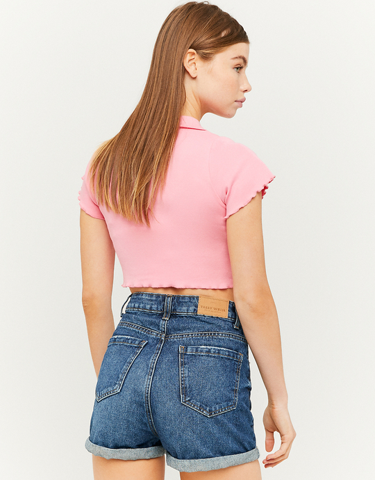 High Waist Ripped Denim Mom Shorts | TALLY WEiJL