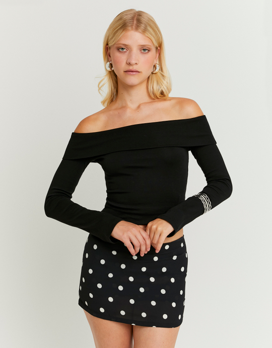 Schwarzer Skort mit Punkten | TALLY WEiJL