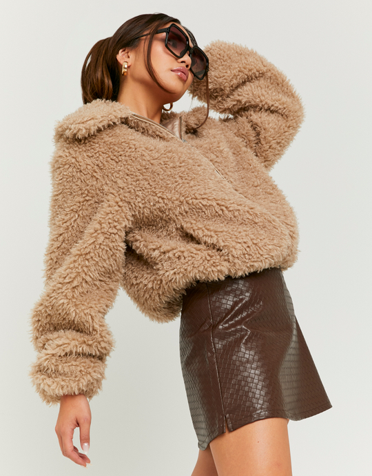 Brauner Mini-Skort Aus Kunstleder | TALLY WEiJL