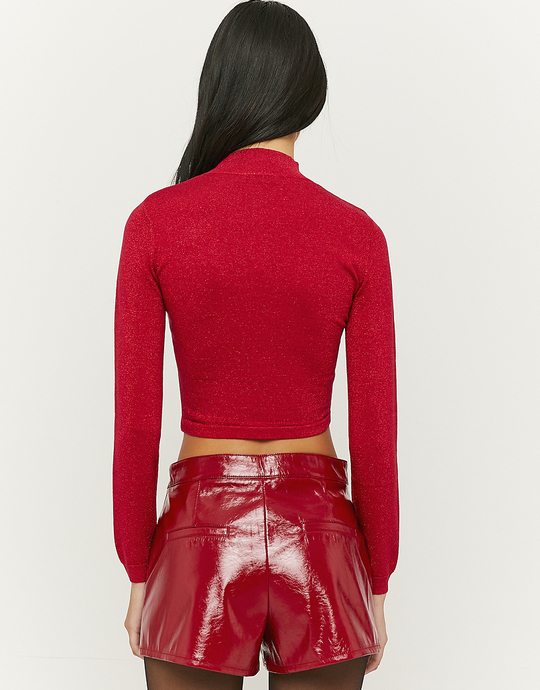 Red Vinyl Leather Mini Shorts | TALLY WEiJL