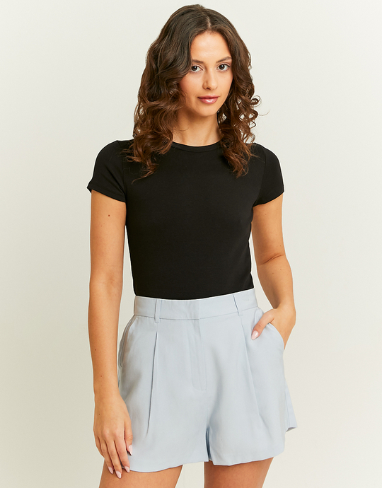 Light Blue High Waist Tailoring Shorts | TALLY WEiJL