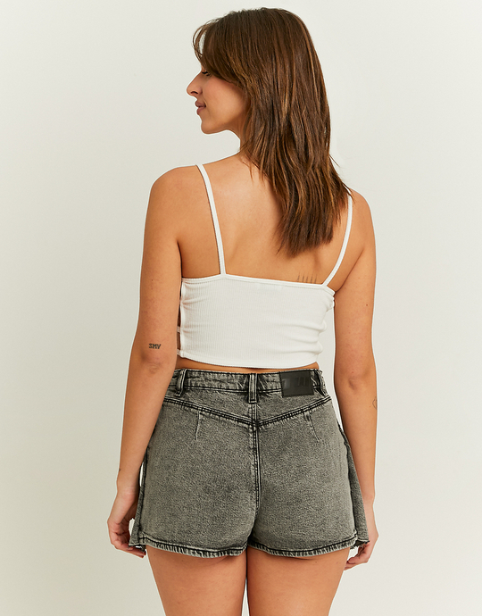 Grey Pleated Denim Skort | TALLY WEiJL