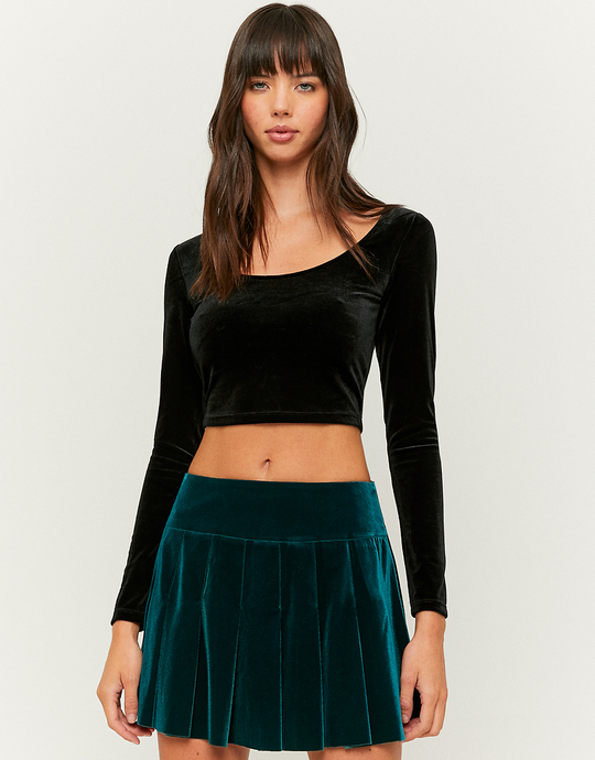 Green Pleated Mini Skirt | TALLY WEiJL