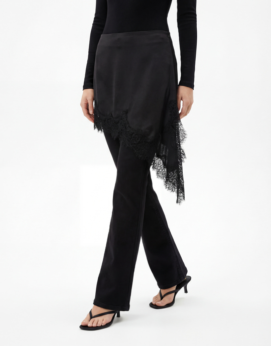 Black Satin Mini Skirt | TALLY WEiJL