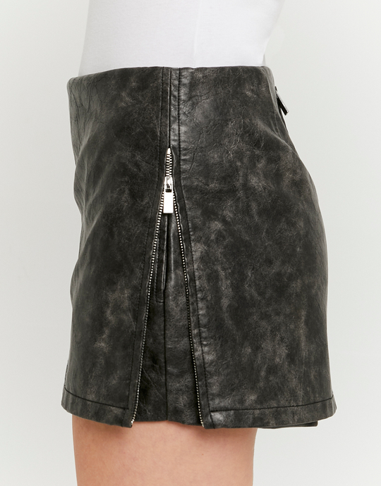 Mini-Jupe en Simili Cuir Noire | TALLY WEiJL