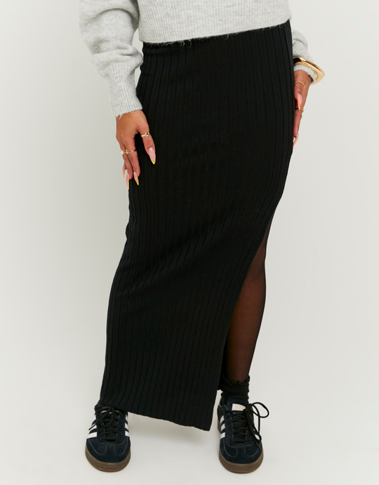 Long Black Knit Skirt | TALLY WEiJL