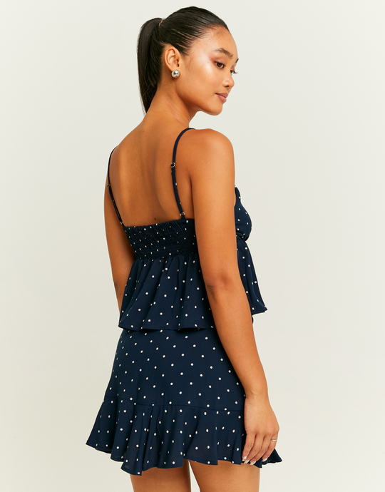 Blue Mini Skirt with White Polka Dot | TALLY WEiJL