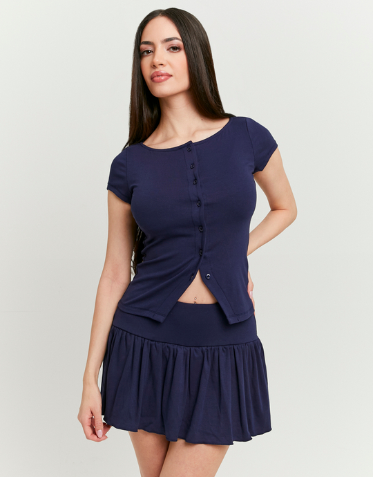 Blue Pleated Mini Skirt | TALLY WEiJL