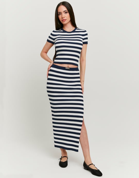 White Striped Maxi Skirt | TALLY WEiJL