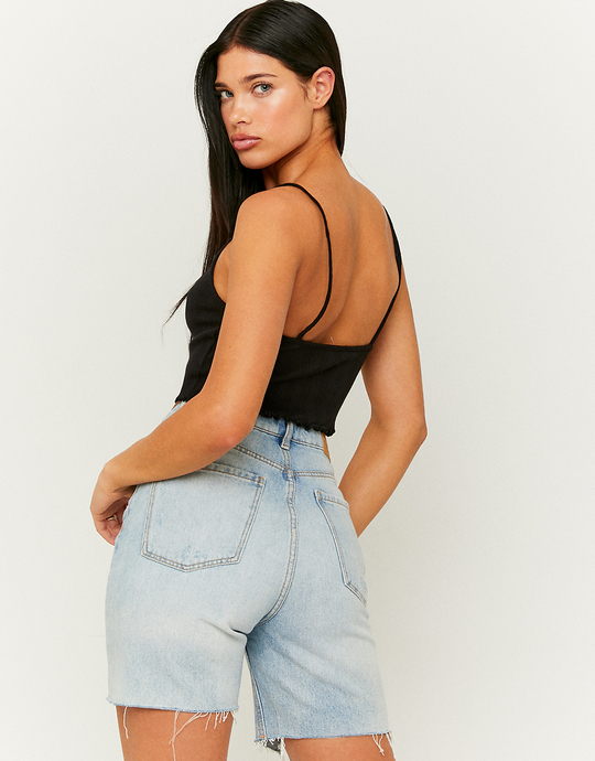 Μαύρο αμάνικο Crop Top | TALLY WEiJL