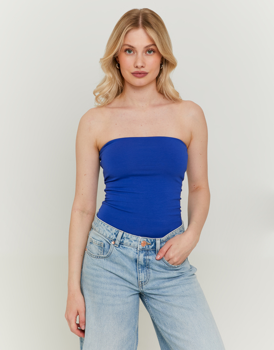 Blaues Basic Bandeau Top | TALLY WEiJL