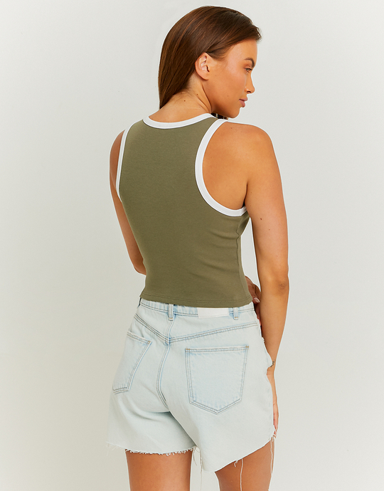 Grünes kurzes Tank Top mit Print | TALLY WEiJL