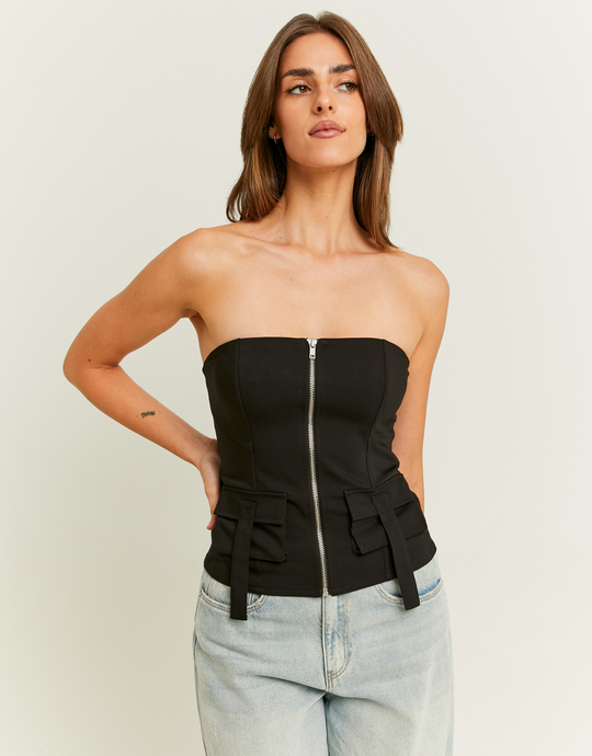 Black Cargo Bandeau Top | TALLY WEiJL