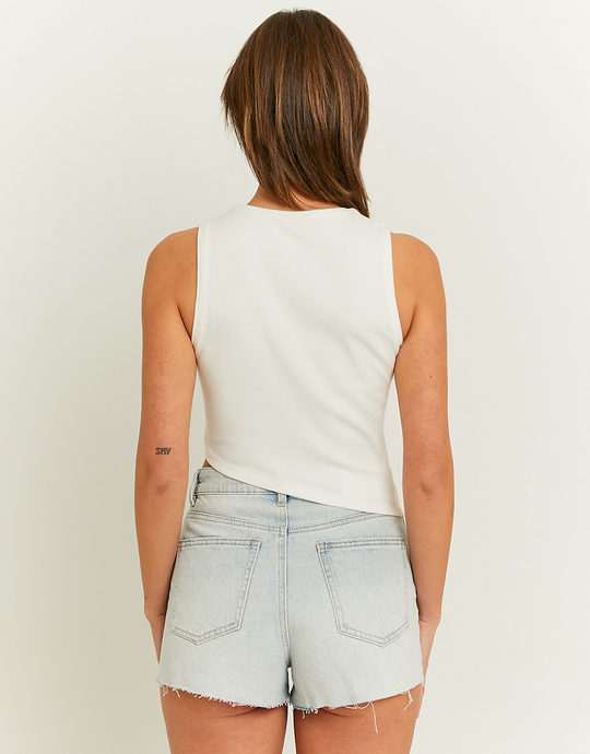 Crop Top Bianco da Festa con Strass | TALLY WEiJL