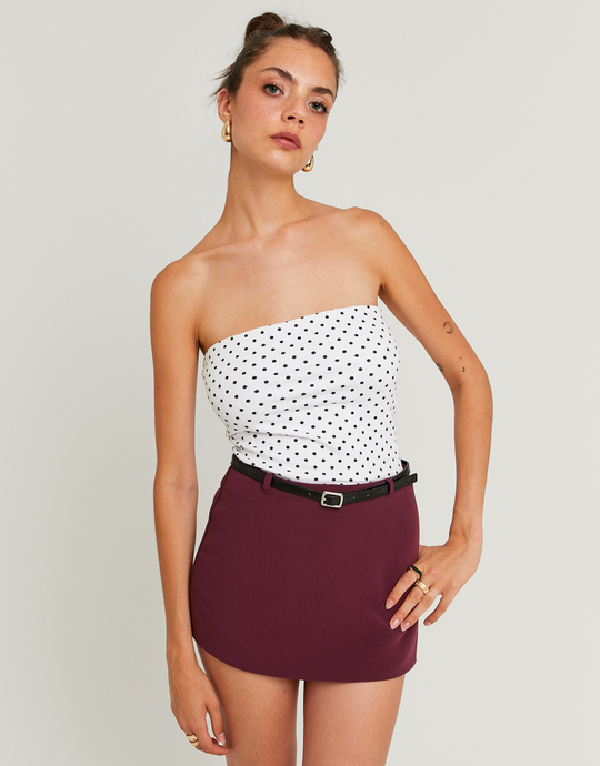 Weisser Gestupftes Bandeau Top | TALLY WEiJL