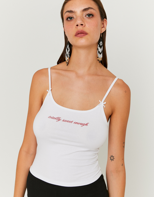 White Printed Tank Top | TALLY WEiJL