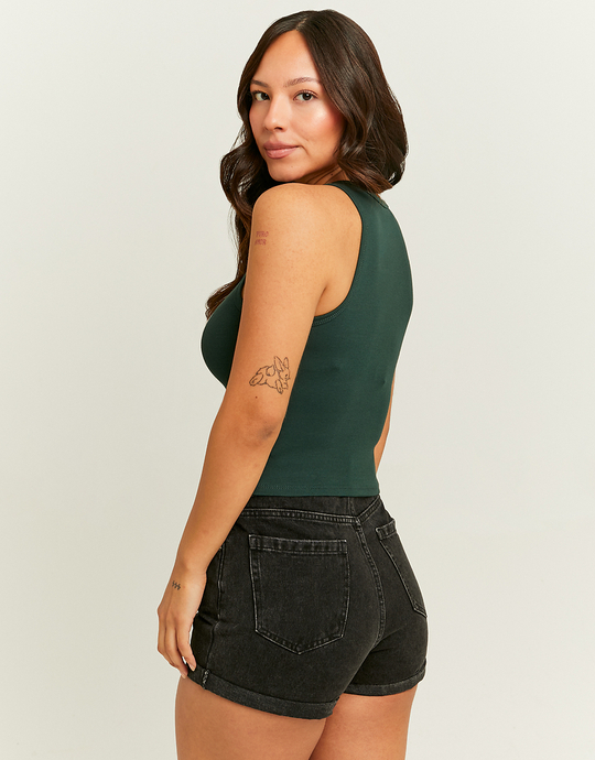 Canottiera Corta Verde con Stampa | TALLY WEiJL