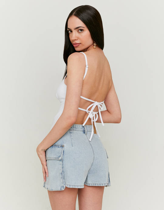 Weißes rückenfreies Cami-Top | TALLY WEiJL