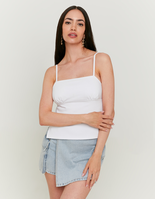 Weißes rückenfreies Cami-Top | TALLY WEiJL