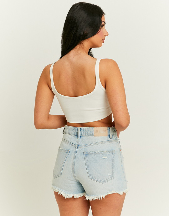 Yellow Cropped Printed Tank Top | TALLY WEiJL