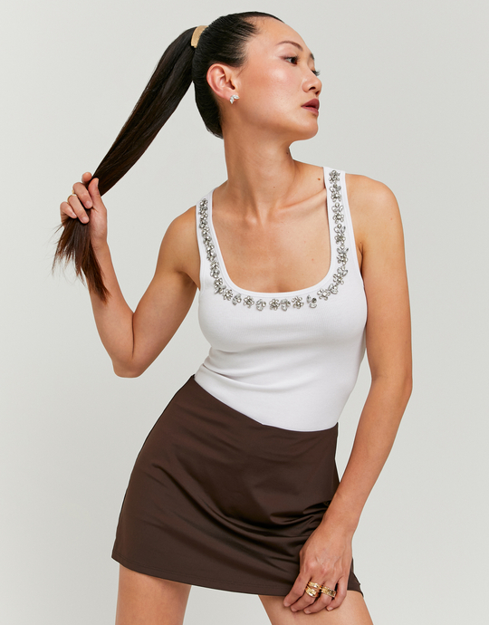 White Basic Cotton Tank Top | TALLY WEiJL