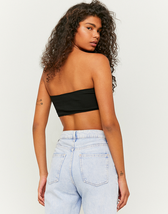 Top Bandeau Arricciato Nero | TALLY WEiJL