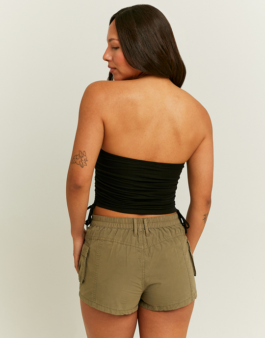 Black Printed Bandeau Top | TALLY WEiJL