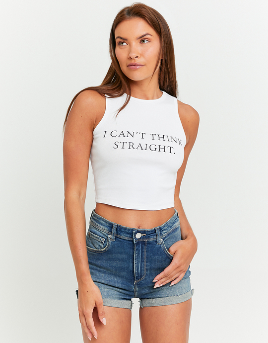 Débardeur Blanc Imprimé | TALLY WEiJL