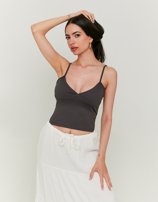 Grey Basic Tank Top | TALLY WEiJL