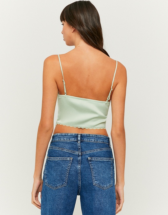 Zielony Crop top na ramiączka | TALLY WEiJL