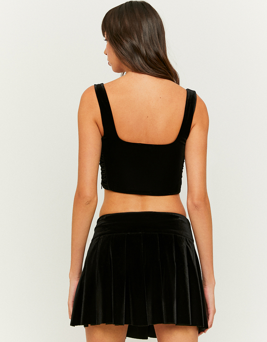 Top Corset en Velours Noir | TALLY WEiJL