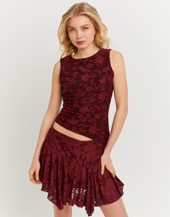 Burgundy Floral Top | TALLY WEiJL