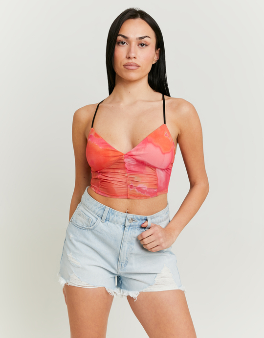 Mesh Crop Top Floral | TALLY WEiJL
