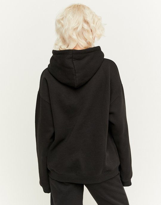 Felpa con Cappuccio Oversize Nera | TALLY WEiJL