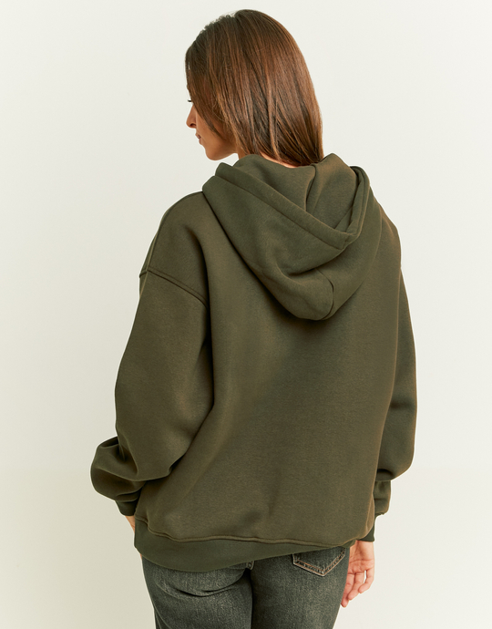 Khakifarbenes Oversized Sweatshirt mit Print | TALLY WEiJL