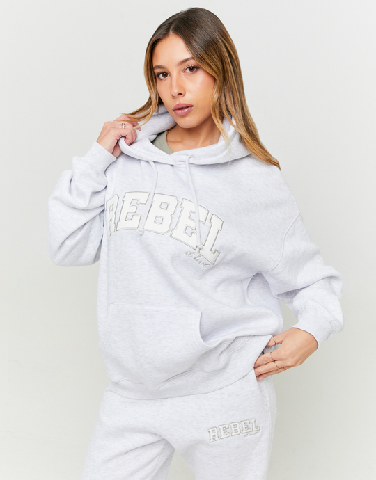 Sweat Gris Oversize avec Broderies en Lurex | TALLY WEiJL