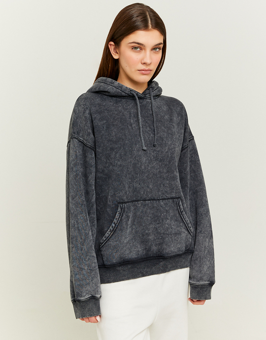 Grey acid wash oversize Hoodie | TALLY WEiJL