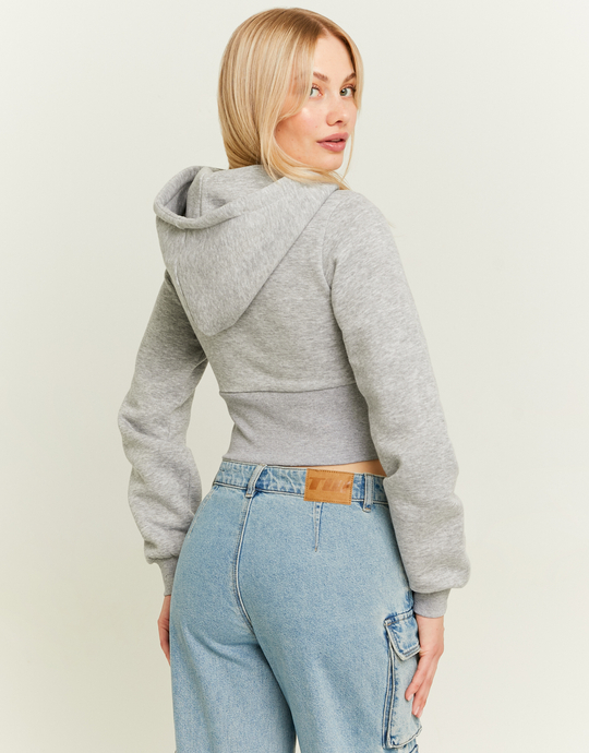Grey Basic Hoodie with Zip | TALLY WEiJL