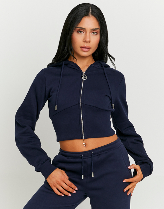Sweat à Capuche Zippé Bleu | TALLY WEiJL