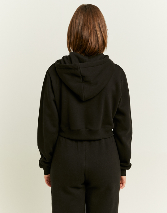Schwarzes kurzes Sweatshirt mit Kapuze | TALLY WEiJL