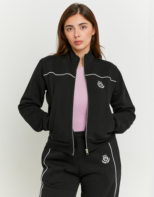 Black Zip Up Sweatshirt | TALLY WEiJL