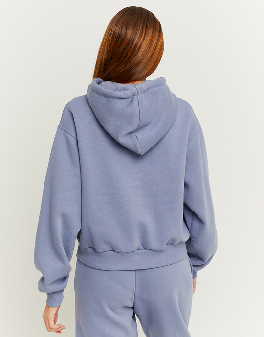 Felpa con Cappuccio Oversize Fantasia Blu | TALLY WEiJL